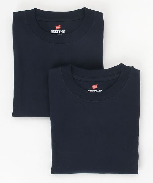 HANES(ヘインズ)の「【2枚セット】 Hanes ヘインズ クルーネック Tシャツ メンズ レディース ユニセックス BEEFY ビーフィー2枚組 ロンT 長袖 無地(Tシャツ/カットソー・メンズ・ブラック/ネイビー/グレー/グレー系その他/ホワイト・MEDIUM/LARGE/SMALL/X-LARGE/X-SMALL)」の13枚目の写真