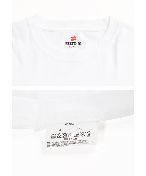 HANES(ヘインズ)の「【2枚セット】 Hanes ヘインズ クルーネック Tシャツ メンズ レディース ユニセックス BEEFY ビーフィー2枚組 ロンT 長袖 無地(Tシャツ/カットソー・メンズ・ブラック/ネイビー/グレー/グレー系その他/ホワイト・MEDIUM/LARGE/SMALL/X-LARGE/X-SMALL)」の14枚目の写真