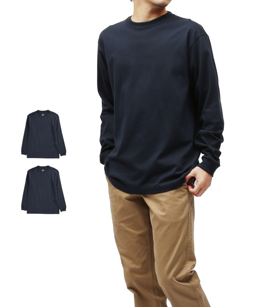 HANES(ヘインズ)の「【2枚セット】 Hanes ヘインズ クルーネック Tシャツ メンズ レディース ユニセックス BEEFY ビーフィー2枚組 ロンT 長袖 無地(Tシャツ/カットソー・メンズ・ブラック/ネイビー/グレー/グレー系その他/ホワイト・MEDIUM/LARGE/SMALL/X-LARGE/X-SMALL)」の20枚目の写真