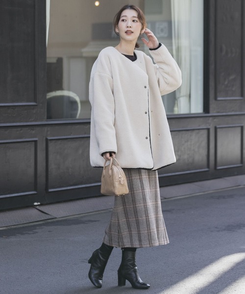 F by ROSSO(エフバイロッソ)の「F by ROSSO リバーシブルボアブルゾン(ブルゾン・レディース・ブラウン/オフホワイト・FREE)」の6枚目の写真