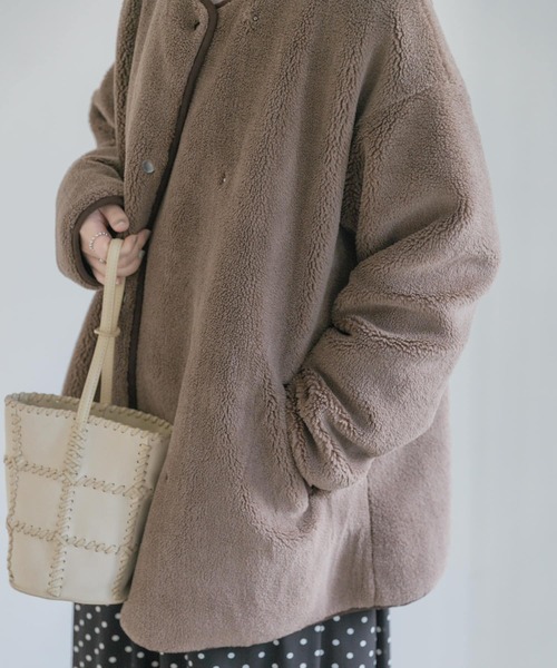 F by ROSSO(エフバイロッソ)の「F by ROSSO リバーシブルボアブルゾン(ブルゾン・レディース・ブラウン/オフホワイト・FREE)」の13枚目の写真