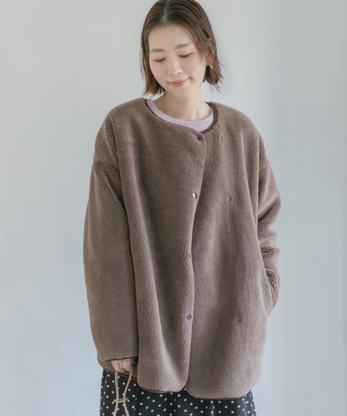 F by ROSSO(エフバイロッソ)の「F by ROSSO リバーシブルボアブルゾン(ブルゾン・レディース・ブラウン/オフホワイト・FREE)」の16枚目の写真