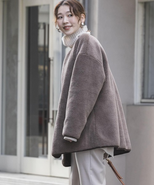 F by ROSSO(エフバイロッソ)の「F by ROSSO リバーシブルボアブルゾン(ブルゾン・レディース・ブラウン/オフホワイト・FREE)」の22枚目の写真