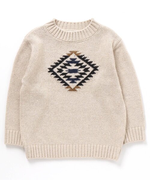 BREEZE（ブリーズ）の「4色2柄ワッペンセーター（ニット/セーター・キッズ・チャコール/マスタード/レッド/キナリ・100/120/140/90）」の2枚目の写真