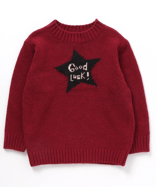 BREEZE（ブリーズ）の「4色2柄ワッペンセーター（ニット/セーター・キッズ・チャコール/マスタード/レッド/キナリ・100/120/140/90）」の11枚目の写真