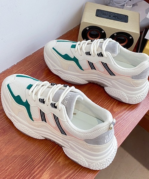 Futier land(フューティアランド)の「MIXポイントカラーダッドスニーカー(スニーカー・レディース・ブラック/グリーン・40/38/39/35/36/37)」の13枚目の写真