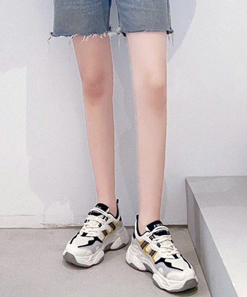 Futier land(フューティアランド)の「MIXポイントカラーダッドスニーカー(スニーカー・レディース・ブラック/グリーン・40/38/39/35/36/37)」の9枚目の写真