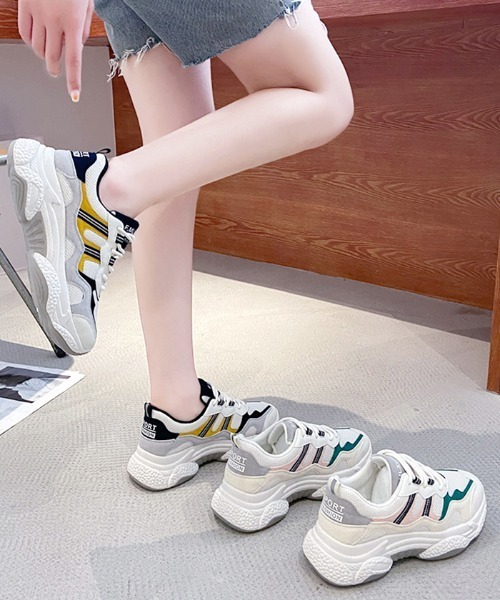 Futier land(フューティアランド)の「MIXポイントカラーダッドスニーカー(スニーカー・レディース・ブラック/グリーン・40/38/39/35/36/37)」の7枚目の写真