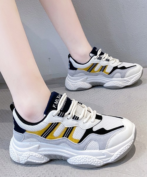 Futier land(フューティアランド)の「MIXポイントカラーダッドスニーカー(スニーカー・レディース・ブラック/グリーン・40/38/39/35/36/37)」の11枚目の写真