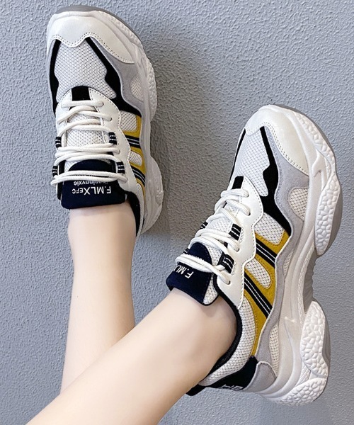 Futier land(フューティアランド)の「MIXポイントカラーダッドスニーカー(スニーカー・レディース・ブラック/グリーン・40/38/39/35/36/37)」の12枚目の写真