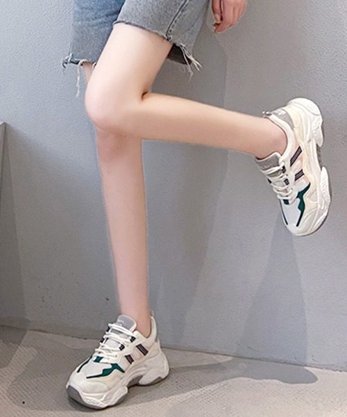 Futier land(フューティアランド)の「MIXポイントカラーダッドスニーカー(スニーカー・レディース・ブラック/グリーン・40/38/39/35/36/37)」の15枚目の写真