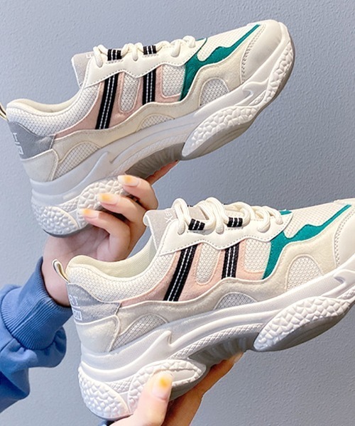 Futier land(フューティアランド)の「MIXポイントカラーダッドスニーカー(スニーカー・レディース・ブラック/グリーン・40/38/39/35/36/37)」の17枚目の写真