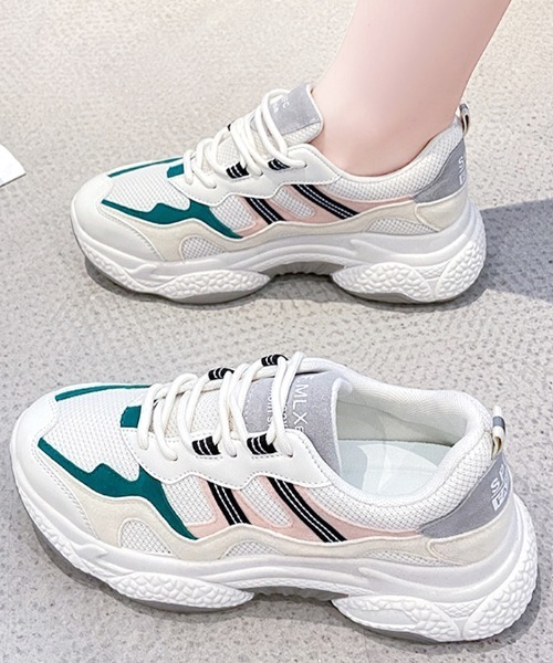 Futier land(フューティアランド)の「MIXポイントカラーダッドスニーカー(スニーカー・レディース・ブラック/グリーン・40/38/39/35/36/37)」の20枚目の写真