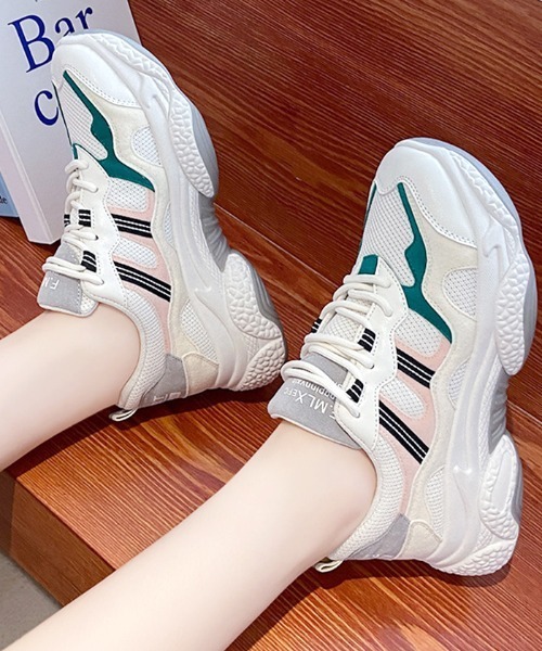 Futier land(フューティアランド)の「MIXポイントカラーダッドスニーカー(スニーカー・レディース・ブラック/グリーン・40/38/39/35/36/37)」の21枚目の写真