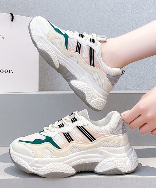 Futier land(フューティアランド)の「MIXポイントカラーダッドスニーカー(スニーカー・レディース・ブラック/グリーン・40/38/39/35/36/37)」の22枚目の写真