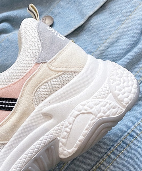 Futier land(フューティアランド)の「MIXポイントカラーダッドスニーカー(スニーカー・レディース・ブラック/グリーン・40/38/39/35/36/37)」の4枚目の写真