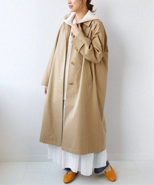 JOURNAL STANDARD relume（ジャーナルスタンダード　レリューム）の「スーピマコットンステンカラーコート◆（ステンカラーコート・レディース・ベージュ・38/36）」の3枚目の写真