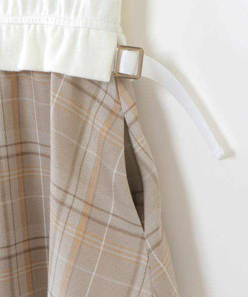 ikka（イッカ）の「【キッズ】ベストレイヤードチェック柄ワンピース(100~160cm)（ワンピース・キッズ・ブラック/オフホワイト・100/110/120/130/140/150/160）」の6枚目の写真