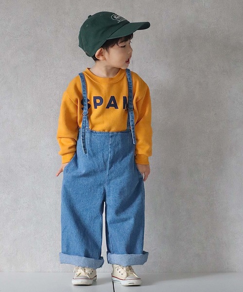 CIAOPANIC TYPY(チャオパニックティピー)の「【KIDS】【TYPY DENIM】甘織デニムサス付きパンツ(サロペット/オーバーオール・キッズ・ホワイト/サックスブルー・SMALL/MEDIUM/LARGE/X-LARGE/XX-LARGE)」の1枚目の写真
