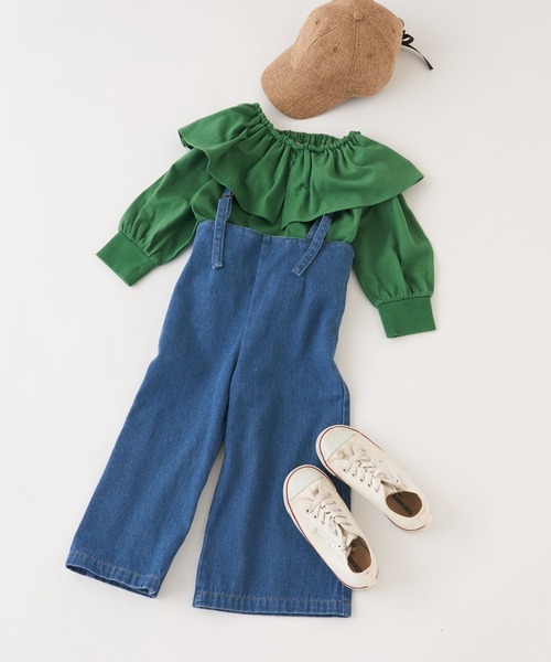 CIAOPANIC TYPY(チャオパニックティピー)の「【KIDS】【TYPY DENIM】甘織デニムサス付きパンツ(サロペット/オーバーオール・キッズ・ホワイト/サックスブルー・SMALL/MEDIUM/LARGE/X-LARGE/XX-LARGE)」の5枚目の写真