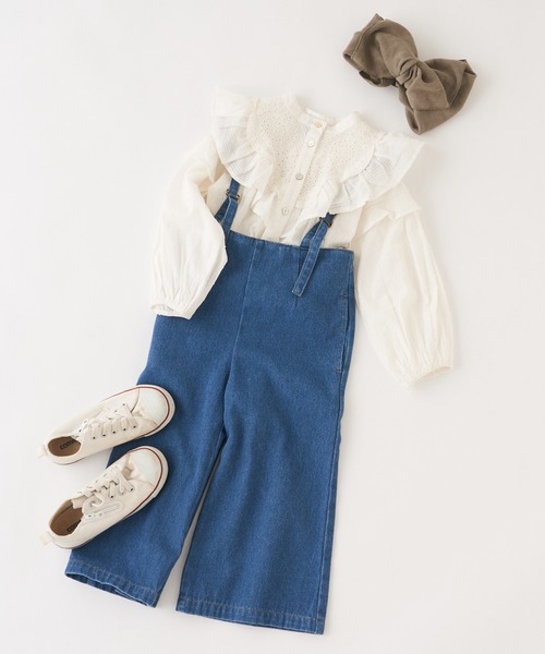 CIAOPANIC TYPY(チャオパニックティピー)の「【KIDS】【TYPY DENIM】甘織デニムサス付きパンツ(サロペット/オーバーオール・キッズ・ホワイト/サックスブルー・SMALL/MEDIUM/LARGE/X-LARGE/XX-LARGE)」の6枚目の写真