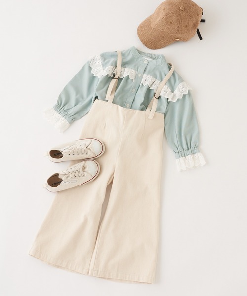 CIAOPANIC TYPY(チャオパニックティピー)の「【KIDS】【TYPY DENIM】甘織デニムサス付きパンツ(サロペット/オーバーオール・キッズ・ホワイト/サックスブルー・SMALL/MEDIUM/LARGE/X-LARGE/XX-LARGE)」の3枚目の写真