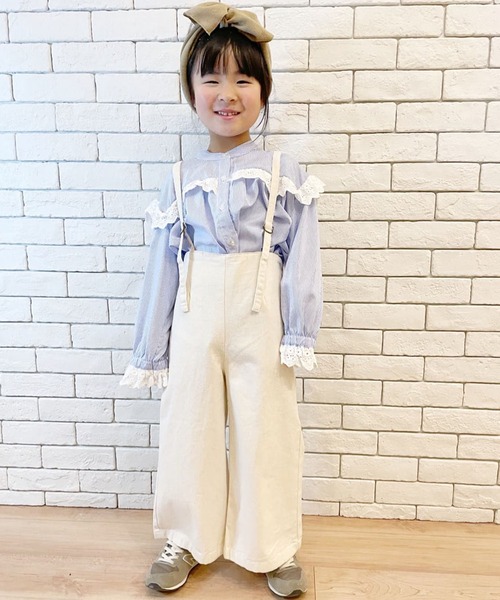 CIAOPANIC TYPY(チャオパニックティピー)の「【KIDS】【TYPY DENIM】甘織デニムサス付きパンツ(サロペット/オーバーオール・キッズ・ホワイト/サックスブルー・SMALL/MEDIUM/LARGE/X-LARGE/XX-LARGE)」の15枚目の写真