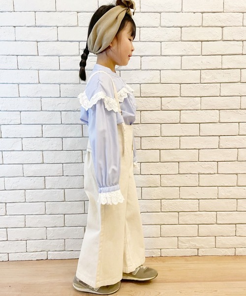 CIAOPANIC TYPY(チャオパニックティピー)の「【KIDS】【TYPY DENIM】甘織デニムサス付きパンツ(サロペット/オーバーオール・キッズ・ホワイト/サックスブルー・SMALL/MEDIUM/LARGE/X-LARGE/XX-LARGE)」の14枚目の写真