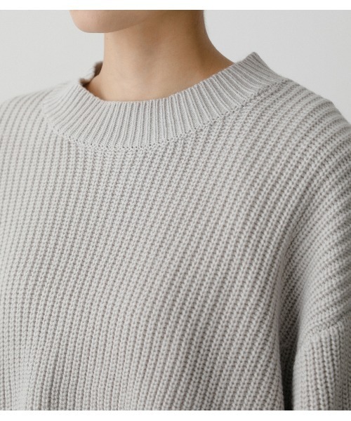 AZUL by moussy(アズールバイマウジー)の「SHORT KNIT SET TOPS /ショートニットセットトップス(ニット/セーター・レディース・ライトグレー/オレンジ系その他/ライトイエロー/ブラック・SMALL/MEDIUM)」の20枚目の写真