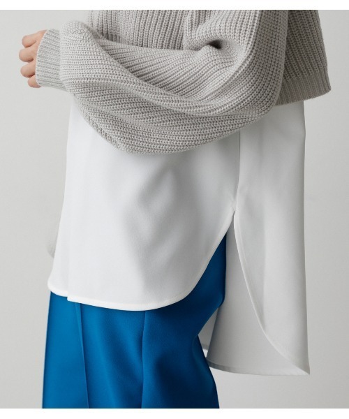 AZUL by moussy(アズールバイマウジー)の「SHORT KNIT SET TOPS /ショートニットセットトップス(ニット/セーター・レディース・ライトグレー/オレンジ系その他/ライトイエロー/ブラック・SMALL/MEDIUM)」の22枚目の写真