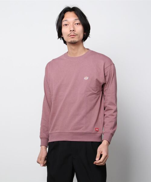 Dickies(ディッキーズ)の「【DICKIES/ディッキーズ】ミニワッペン ワンポイントロゴロンTスウェットトレーナー(スウェット・メンズ・ピンク/ベージュ/ブラック/ホワイト/ブルー・X-LARGE/LARGE/MEDIUM)」の5枚目の写真