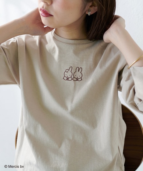 natural couture(ナチュラルクチュール)の「【ミッフィーコラボ・WEB限定カラー有り】アソート柄ショート丈T(Tシャツ/カットソー・レディース・ブラック/ベージュ/オフホワイト/その他1・FREE)」の14枚目の写真