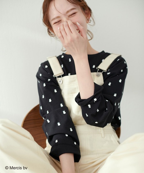 natural couture(ナチュラルクチュール)の「【ミッフィーコラボ・WEB限定カラー有り】アソート柄ショート丈T(Tシャツ/カットソー・レディース・ブラック/ベージュ/オフホワイト/その他1・FREE)」の10枚目の写真