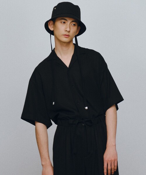 JOSEPH STUDIO(ジョゼフストゥディオ)の「リヨセルツイル オープンシャツ(シャツ/ブラウス・メンズ・ブラック系/スカイブルー系・6/8)」の2枚目の写真