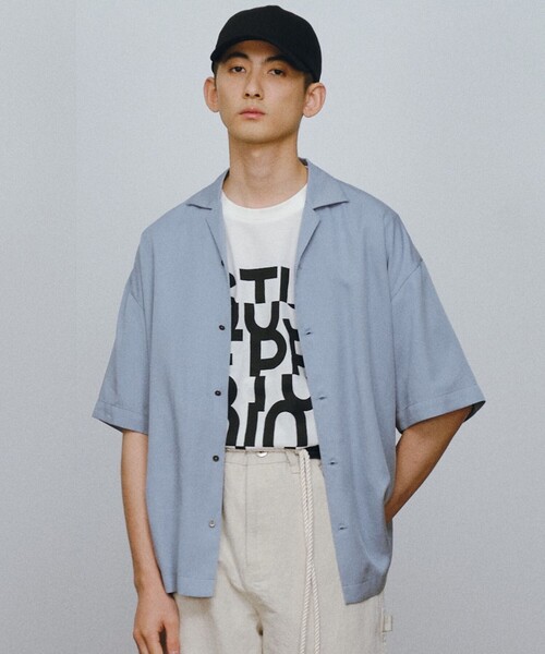 JOSEPH STUDIO(ジョゼフストゥディオ)の「リヨセルツイル オープンシャツ(シャツ/ブラウス・メンズ・ブラック系/スカイブルー系・6/8)」の6枚目の写真