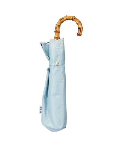 UVO（ウーボ）の「最強の日傘「UVO」 折りたたみ2段 刺繍フラワー Wpc.（折りたたみ傘・レディース・ブラック/パープル/オフホワイト/ブルーグレー/ベージュ/ピンク/ラベンダー/グレー/サックスブルー/サンドベージュ・FREE）」の21枚目の写真