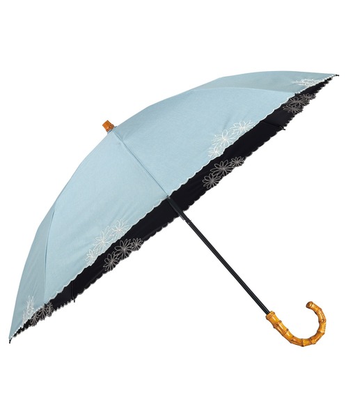 UVO（ウーボ）の「最強の日傘「UVO」 折りたたみ2段 刺繍フラワー Wpc.（折りたたみ傘・レディース・ブラック/パープル/オフホワイト/ブルーグレー/ベージュ/ピンク/ラベンダー/グレー/サックスブルー/サンドベージュ・FREE）」の22枚目の写真