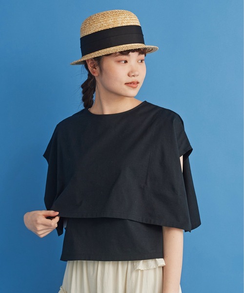 Malle（マル）の「malle 超度詰天竺 肩掛けプルオーバー（Tシャツ/カットソー・レディース・ブラック/クリーム・FREE）」の17枚目の写真