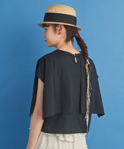 Malle（マル）の「malle 超度詰天竺 肩掛けプルオーバー（Tシャツ/カットソー・レディース・ブラック/クリーム・FREE）」の8枚目の写真