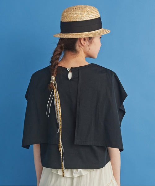 Malle（マル）の「malle 超度詰天竺 肩掛けプルオーバー（Tシャツ/カットソー・レディース・ブラック/クリーム・FREE）」の10枚目の写真