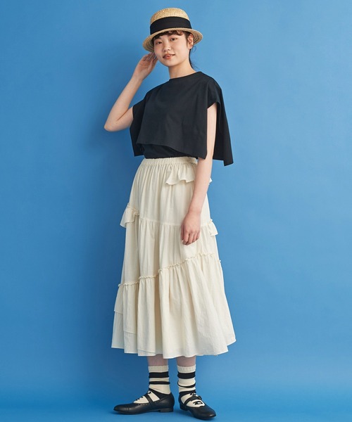 Malle（マル）の「malle 超度詰天竺 肩掛けプルオーバー（Tシャツ/カットソー・レディース・ブラック/クリーム・FREE）」の18枚目の写真