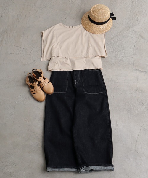 Malle（マル）の「malle 超度詰天竺 肩掛けプルオーバー（Tシャツ/カットソー・レディース・ブラック/クリーム・FREE）」の3枚目の写真