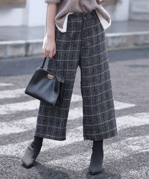 ハイウエスト ワイドパンツ フロントボタン