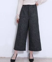 ハイウエスト ワイドパンツ フロントボタン