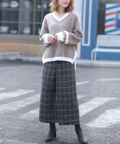 Doux Belle(ドゥーベル)の「ハイウエスト ワイドパンツ フロントボタン(その他パンツ・レディース・ライトグレー/ブラック/ダークグレー/A・LARGE/X-LARGE/MEDIUM)」の7枚目の写真