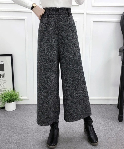 Doux Belle(ドゥーベル)の「ハイウエスト ワイドパンツ フロントボタン(その他パンツ・レディース・ライトグレー/ブラック/ダークグレー/A・LARGE/X-LARGE/MEDIUM)」の13枚目の写真