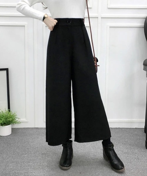Doux Belle(ドゥーベル)の「ハイウエスト ワイドパンツ フロントボタン(その他パンツ・レディース・ライトグレー/ブラック/ダークグレー/A・LARGE/X-LARGE/MEDIUM)」の17枚目の写真