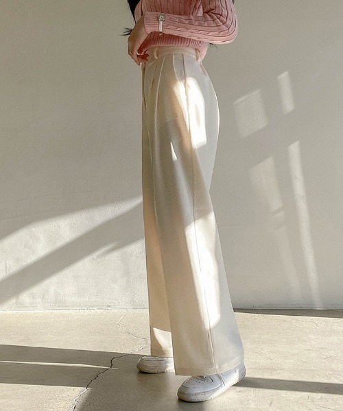 SONA（ソナ）の「SONYUNARA ピンタックハイウエストワイドスラックス（スラックス・レディース・ダークグレー/ベージュ/クリーム/イエロー・FREE）」の18枚目の写真