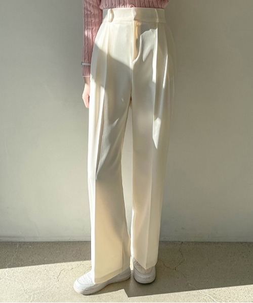 SONA（ソナ）の「SONYUNARA ピンタックハイウエストワイドスラックス（スラックス・レディース・ダークグレー/ベージュ/クリーム/イエロー・FREE）」の17枚目の写真