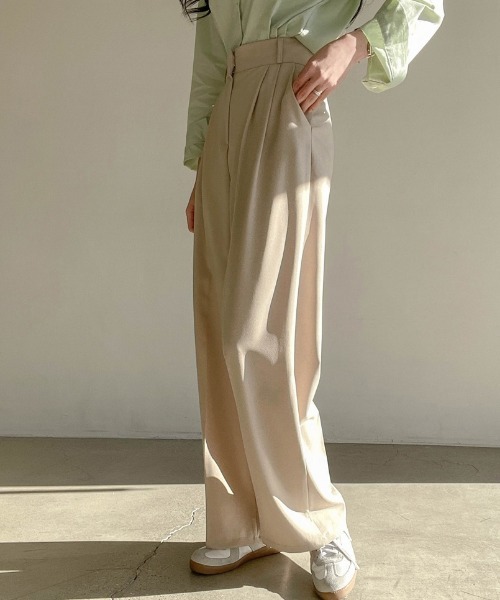 SONA（ソナ）の「SONYUNARA ピンタックハイウエストワイドスラックス（スラックス・レディース・ダークグレー/ベージュ/クリーム/イエロー・FREE）」の21枚目の写真